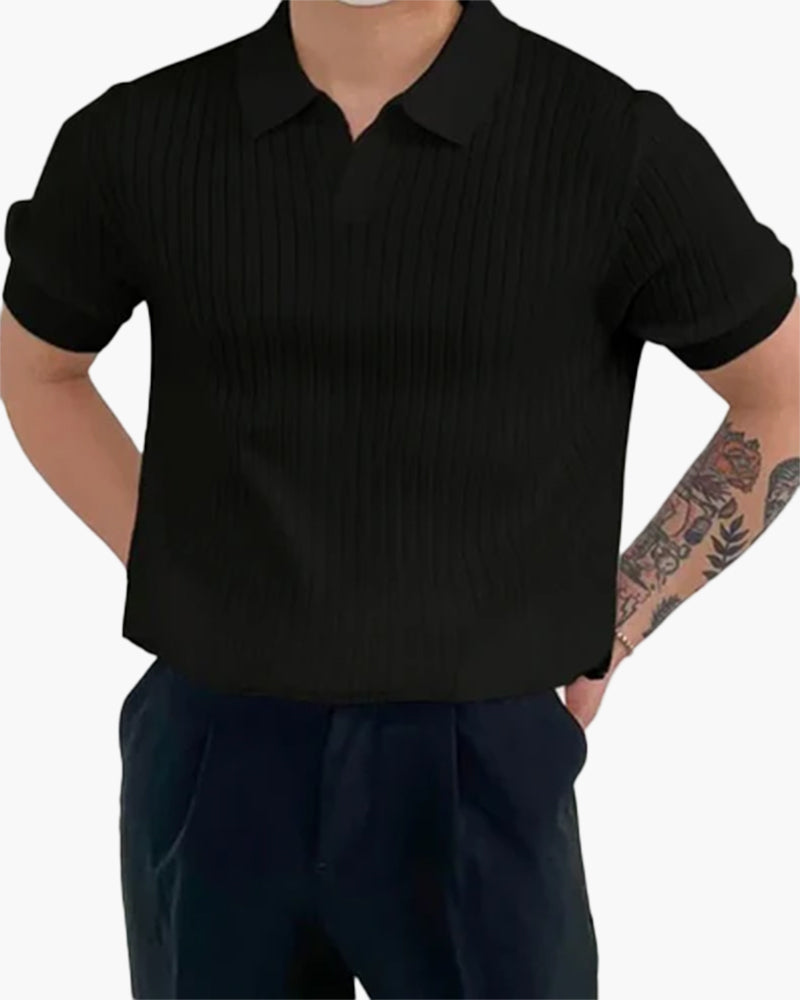 Florence Ribbed Cotton Polo Shirt