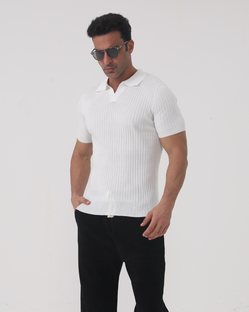 Poloshirt Florence aus gerippter Baumwolle