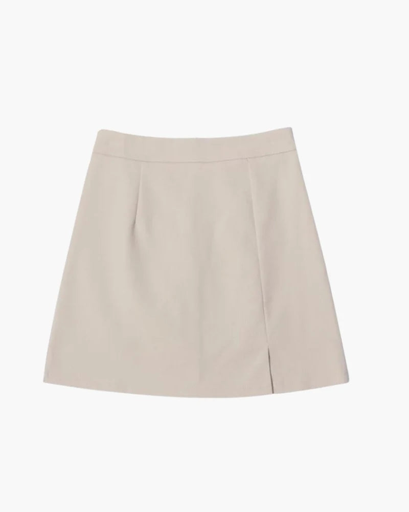 Straight mini Oxford skirt