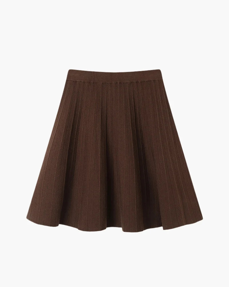 Wool Mini Pleated Oxford Skirt