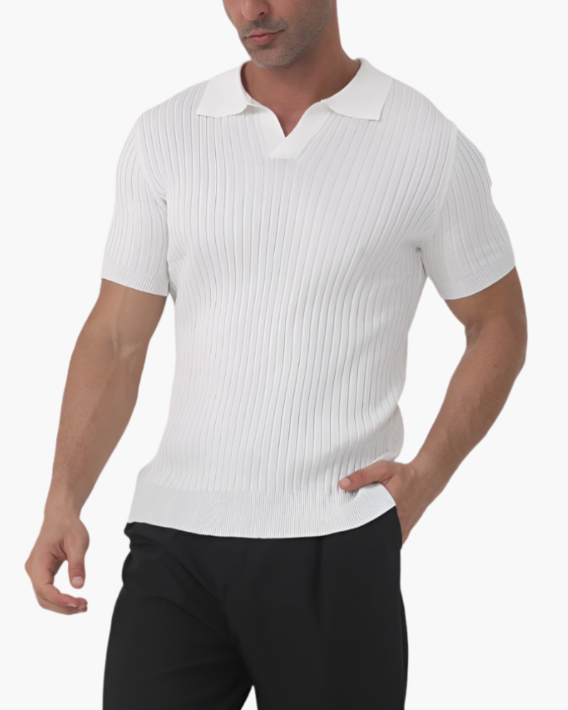 Florence Ribbed Cotton Polo Shirt